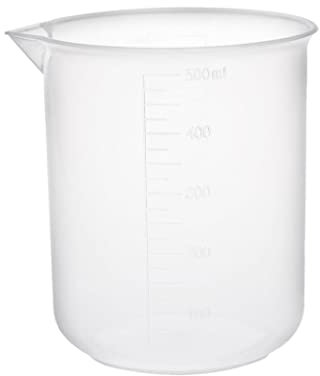 Vaso de plástico Vaso medidor transparente Vaso graduado de laboratorio de 500 ml sin asa para laboratorio científico Vaso medidor de líquidos de cocina Vaso de plástico Vaso transparente Vaso medidor