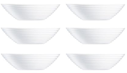 Luminarc Plato Harena de vidrio opal 88cl | Blanco, Vidrio opal, formato cónico, acabado brillo, 88cl, apto para microondas, apto para frigorífico, fácil de limpiar