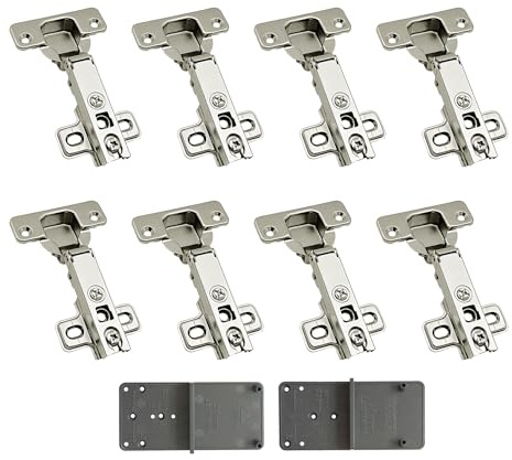 LOOTICH 105 Grad Eckanschlag Topfscharnier Standardscharniere 35 mm ohne Dämpfer mit Schließautomatik Scharniere für Küchenschrank Kleiderschrank Schranktür Möbel 8 Stück