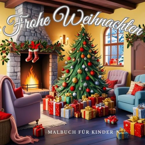 Frohe Weihnachten: Malbuch für Kinder, wunderschöne und besinnliche Motive für die Weihnachtszeit zum Ausmalen