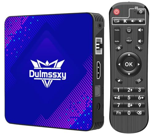 Android tv box, Dulmssxy Smart TV Box Android 13.0 4 GB RAM 64 GB ROM RK3528 Quad-Core 64 bit Cortex-A53 Mali 450 MP2 GPU Supporto 8K 3D 2.4/5.0 GHz WiFi BT5.0 10/100M Ethernet DLNA USB 3.0 H.265