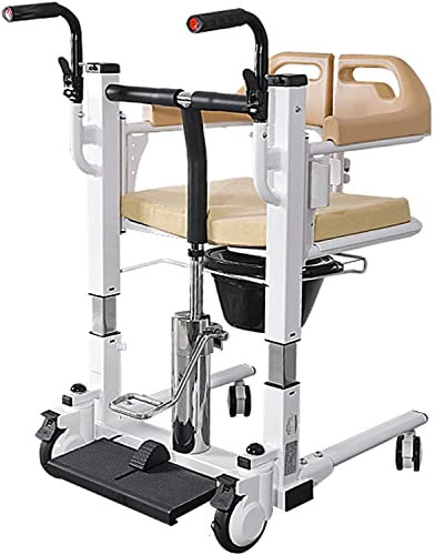 Fauteuil roulant pour patient à domicile, fauteuil de transfert portable avec siège divisé à 180 °, chaise percée de chevet, salle de bain, fauteuil roulant, toilettes, siège, aide au transfert p