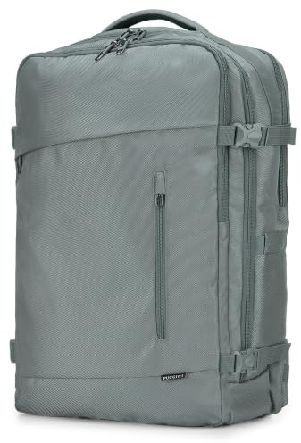 PUCCINI Easy Pack XL Handgepäck Großer Rucksack 55x37x20 cm für Lufthansa Eurowings Condor Ryanair Wasserdichter Reiserucksack Flugzeug Reisetasche für Herren und Damen 40,7L Grün