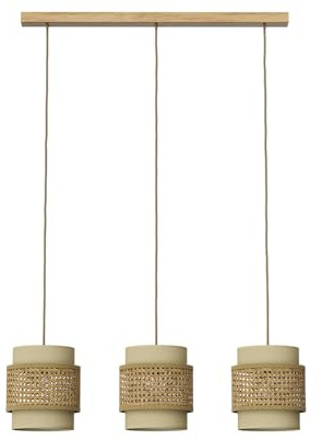 Vicco 3er lampe à suspendre Morten, Crème, 70x120cm, compatible avec ampoules E27, installation facile au plafond