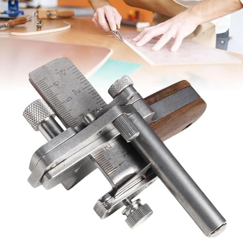 Rusopobe Cortadora Manual de Tiras de Cuero, Cortadora de Cuero de Acero Inoxidable 304 con Herramienta cortadora de cinturón de Doble Escala para Manualidades de Bricolaje