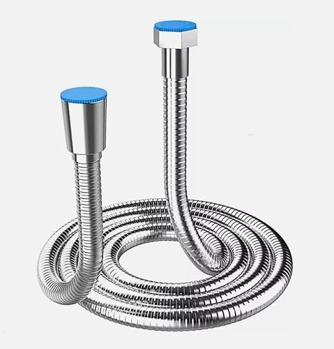 NOVAEASE 1 Metre Shower Hose Pipe Anti-Kink Standard G1/2, Chrome, Premium Replacement Stainless Steel Hose