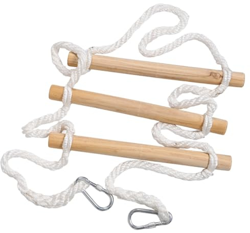 Amosfun Befaltbare Bettleiter Strickleiter Hochbetten Kletterleiter für Innenräume Leichtgewichtige Leiter mit Seil Kletterhilfe für Etagenbetten im Schlafzimmer