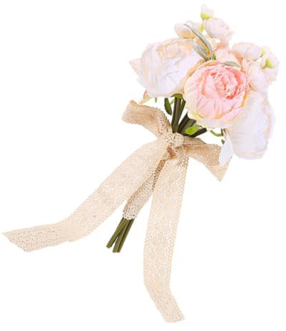 GHMYU Artificial Flowers 1 Bündel Braut Hochzeitsstrauß Pflanzendekorationen gefälschte Rosenstrauß Layout Dekore Plastik Pink Artificial Plants