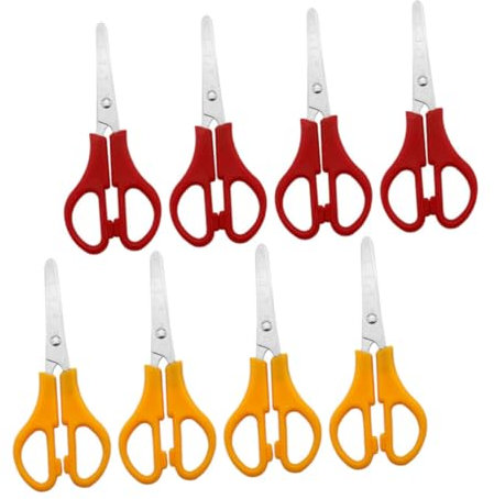 SEWACC 8 Piezas Tijeras Graduadas Manuales Corte Elaboración Tijeras a Granel Tijeras Afiladas Para Todo Uso Tijeras Punta Redonda Tijeras De Arte Doméstico Abdominales