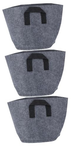BESTonZON 3 pcs Thickened Non Woven Bucket Planting Bag Durable Pouch for Healthy Roots Breathable Permeable Design for Outdoor Gardening Plant Growth Grey