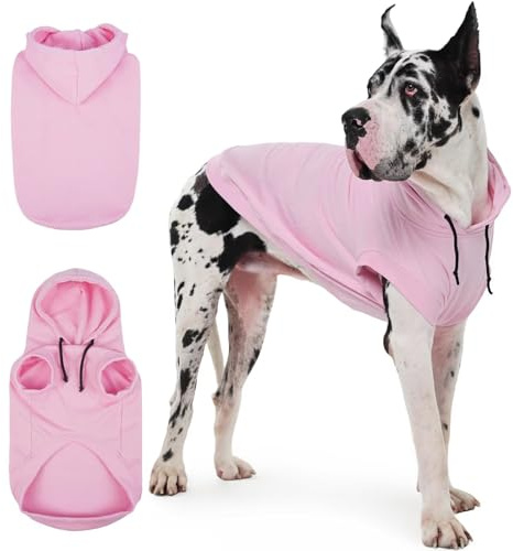 IECOii Hundhuvtröja för stora hundar, stora hundkläder med huva för extra stora hundar, höst vinter hundtröja huvtröjor, Ropa Para Perros Grandes Doberman, Great Dane jumperkläder, rosa, 4XL (ingen
