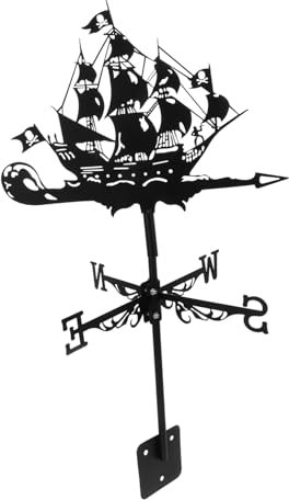 TOYANDONA Veleta Decorativa De Jardín Pirata Metálica para Exterior, Resistente Al Viento, Tamaño Mediano, Diseño Vintage para Patio y Techo, Decoración Rústica y Funcional, Veleta De Patio Elegante