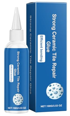 Tile Adhesive Glue, Quick Set Ceramic Repair Bond, Heavy Duty Waterproof Sealant for Wall Tiles, Bathroom Fix, Kitchen Floor Repair, Grout Replacement, 100g, 1 Piece