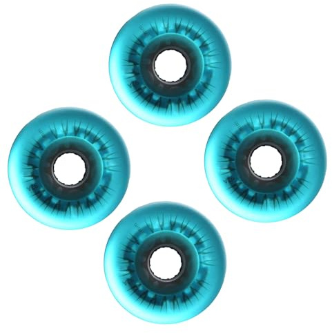 JCXYL EV Roues de Roller Lumineuses 76 mm/80 mm avec roulements ABEC-9 pour Patins à roulettes intérieurs et extérieurs 92A, Lot de 4,Bleu,76mm