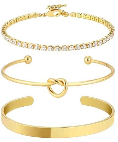 BWOOOWE Elegant gulddesign damarmband med kristalldetaljer för mode och stil