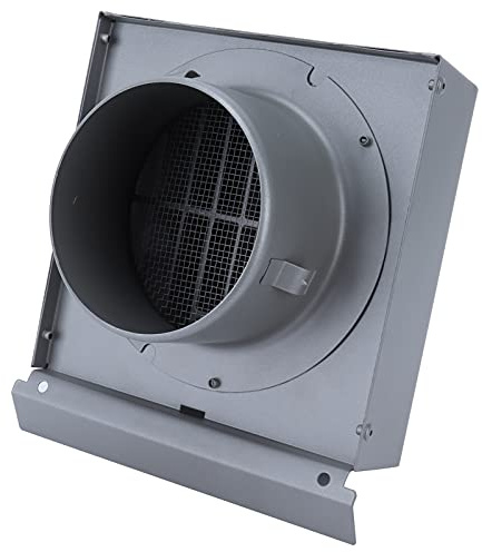 Grille de ventilation en acier inoxydable 150 mm – Clapet d'air électrique pour hotte aspirante murale avec clapet anti-retour – Protection contre la corrosion et les insectes – Gris RAL 7016