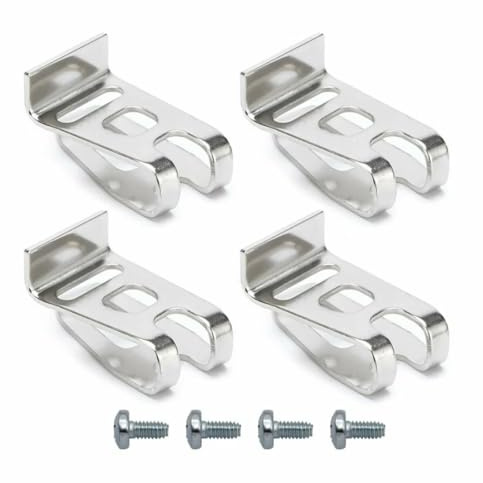 DOKRIN Cinturones portaherramientas，Juego de 4 hebillas para cinturón de herramientas, gancho lateral de acero inoxidable 346449-3, gancho de repuesto para taladro (plateado)