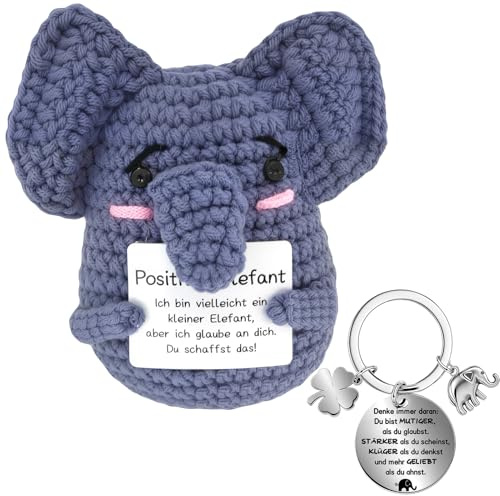 Pocket Hug Positiver Elefant, Gute Besserung Geschenk, Einschulung Geschenk