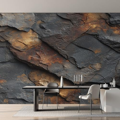 Generisch Tapete Stein Fototapete Marmor Abstrakt Modern Tapeten Wohnzimmer Vliestapete, Wallpaper, Tapete Schlafzimmer Wandtapete, Mustertapete, Wand Deko 300 x 210 cm VY-16