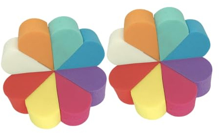 Healifty Esponjas de Maquillaje 16 Piezas para Polvo y Base Forma Práctica, Esponjas de Belleza Durable y Versátiles para Uso Seco y Húmedo en Maquillaje Color Aleatorio