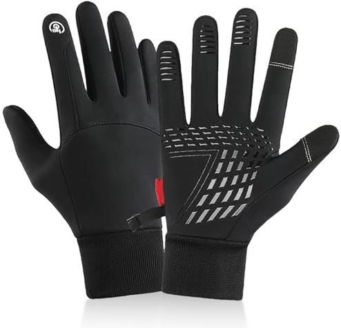 Zynxel Guantes Moto Invierno Hombre y Mujer, Guantes Moto Termicos Pantalla Táctil por Ciclismo,Running, Ligeros, Antideslizantes, Camping, Cálidos, Conducción, Senderismo, Combate, Esquiar (M)