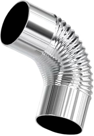 Chimney Pipe,90-Degree Stainless Burner Accessories,Stainless Steel Chimney - for Outside Garden Backyard House Fireplace BBQ Picnic Grilling