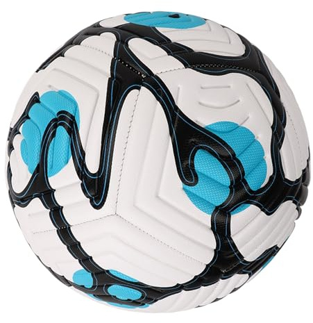 Akozon Nr. 5 Fußballtraining für Erwachsene, Fußball mit Einkerbung in Standardgröße, für Training und Spiele mit Blase und hochwertigem Nylonfaden und stabilem Blau