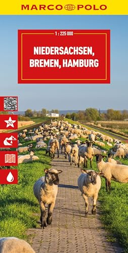 MARCO POLO Reisekarte Deutschland 03 Niedersachsen, Bremen, Hamburg 1:225.000: Straßenkarte und Autokarte mit sehenswerten Strecken, Highlights und digitaler Erweiterung