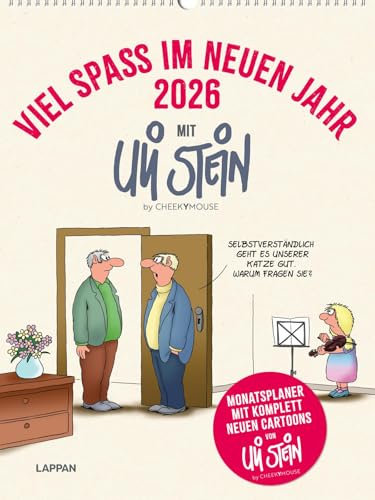 Viel Spaß im neuen Jahr 2026 mit Uli Stein by CheekYmouse: Monatsplaner mit komplett neuen Cartoons: Wandplaner im Hochformat, mit Spiralbindung und ... von Uli Stein (Uli Stein Kalender 2026)