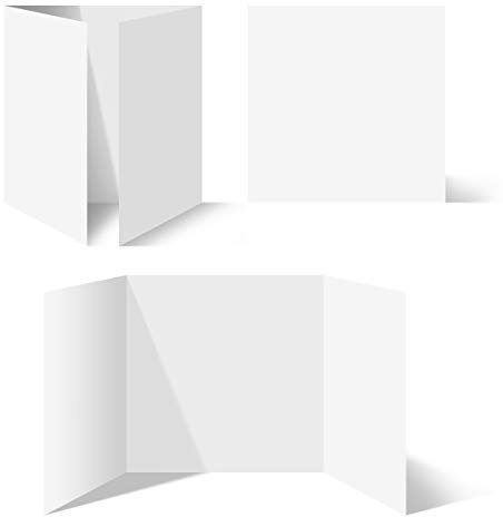 25 Blanko Klappkarten Altarfalz Quadrat 148x148mm Bilderdruckpapier Set Papier wählbar