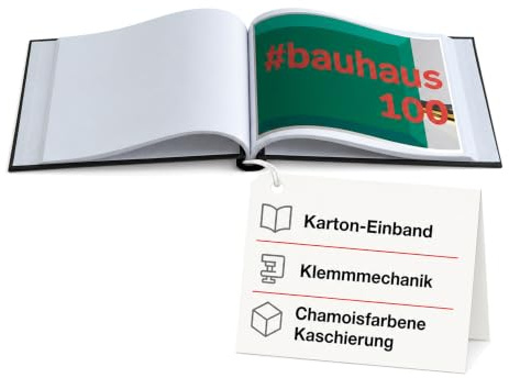 LEUCHTTURM1917 PEKA Klemmbinder DIN A4 quer, 150 Blatt, Schwarz | Dokumente binden ohne Lochen, buchähnliche Optik, strapazierfähiger Einband, inkl. Beschriftungsaufkleber