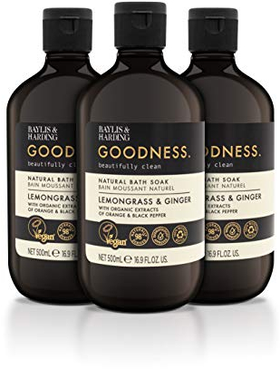 Baylis & Harding Goodness Zitronengras & Ingwer Badesoak, 500 ml (3er Pack) - Vegan Friendly