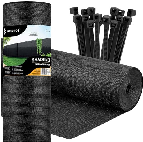 Sichtschutzzaun 1,5 x 50 m Schwarz + 200 Kabelbinder - 140 g/m² Zaunblende Sichtschutz für Maschendrahtzaun & Balkonverkleidung - Wetterfest & Stabil - SPRINGOS