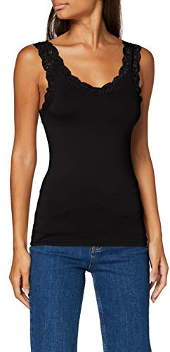 PIECES Women's Pcbarbera Lace Top Noos Top, Black, M