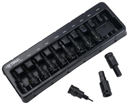 AB Tools Metric MM Impact Impacted Hex Bit Allen Key Sockets 2mm – 10mm 11pc Set
