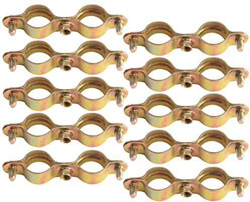AERZETIX - C60418 - Juego de 10 abrazaderas soportes de fijación dobles Ø18mm - 3/8'' - montaje en pared de tubo cobre - sujeción de tornillo fontanería calefacción sanitario - en acero
