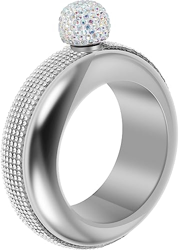 JTNero Bracelet flasque en acier inoxydable 304, bracelet décoratif créatif avec couvercle en strass pour stocker du whisky et de l'alcool, cadeau pour femmes, filles, fête d'anniversaire, 90 ml