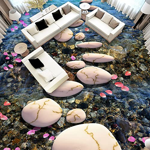 SABORR Impermeable PVC autoadhesivo 3D suelo papel pintado piedra camino adoquinado baño cocina impermeable baldosa mural pegatina