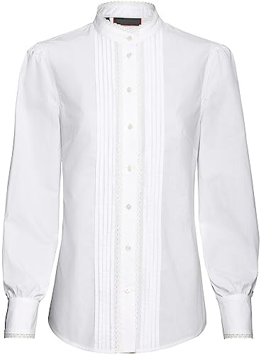 Reitmayer Stehkragenbluse mit Spitze Weiß, 44