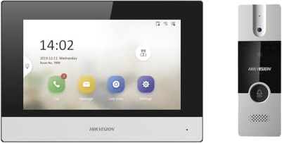 Kit d'interphone vidéo - Technologie 4 Fils avec TCP/IP et WiFi - Comprend la Platine et Le Moniteur - Connexion par 4 Fils - Application Mobile avec