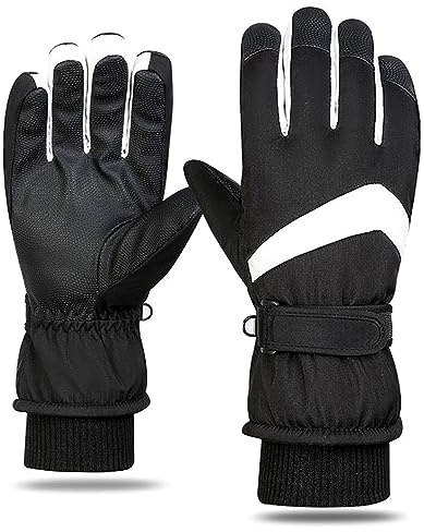 A-QMZL Gants de Ski Femmes Thermiques Antidérapant Gants à écran Tactile Coupe-Vent Hiver épaissie Protection Contre Le Froid pour Ski Cyclisme Randonnée Neige Sports (noir1)
