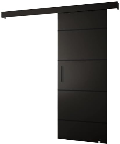 Schiebetür Komplettset - Schiebetürsystem Salwador 4 - Schiebetüren - Trennwände - Raumteiler - Innentüren, Tür 90x204 cm - Schiebetür Schiene - Zimmertür mit Schiebetür Griff - Saloontür