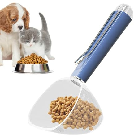 Jomewory Cuchara para comida para perros,Cuchara para comida para perros - Cuchara medidora portátil para comida para perros - Taza medidora de comida para mascotas y cuchara para comida, cuchara