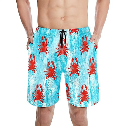 Dissolving Swim Trunks Men Prank Funny Bachelor Beach Party Gift for Your Brother Boyfriend, Krebs, S 7-9