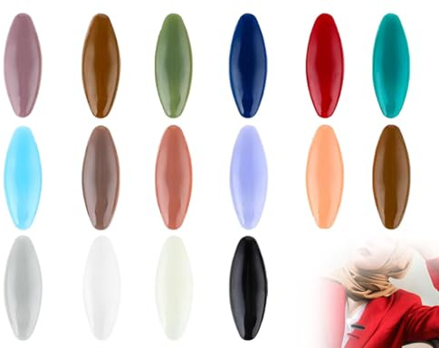 Lhbwhiz Förpackning med 16 hijabstift, säkerhetsnålar, små säkerhetsnålar, huvudduknålar, hijabstift, brosch, halsduk, tyg, kläder, brosch, hängen, hantverk (flerfärgad, 3,6 x 1,3 cm)
