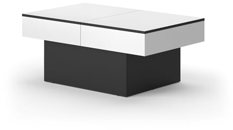 Vicco Couchtisch Boto, Schwarz, 95 x 58 cm Ausziehbar, ausziehbar und klappbar zur flexiblen Nutzung im Wohnbereich