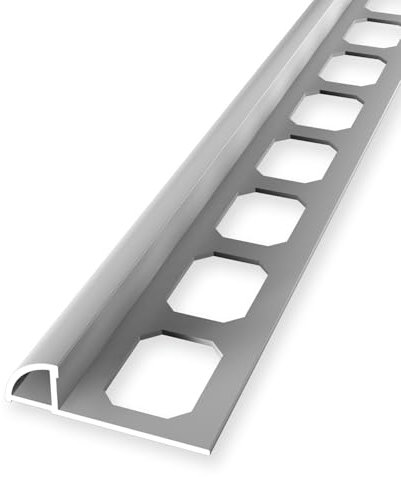 Profilé pour carrelage - 8 x 28,5 x 2500 mm - Hauteur de bordure : 8 mm - Profilé quart de cercle, en aluminium fermé, perforé, argenté Küberit