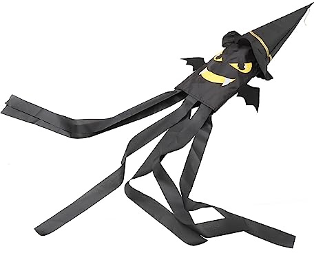 BESPORTBLE 2pcs Glowing Bat Flag Halloween Decorations Outdoor Windsock for Witch Halloween Party
