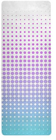 Faltbare Yogamatte für Reisen und Fitnessstudio, bedruckt, Naturkautschuk, rutschfest, 180 x 66 cm, Blau / Lila