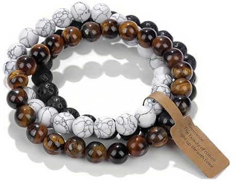 SAIBANGZI Edelstein Naturstein Armband 8MM Perlenarmband Heilsteine Armband Schmuck Geschenk für Damen oder Herren An Geburtstag,für Mama Geschenk Muttertag